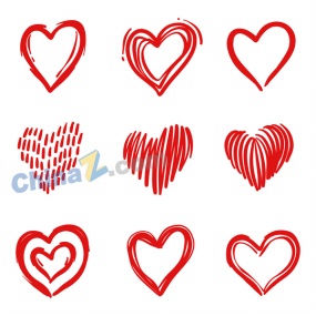 手绘涂鸦爱心矢量图案